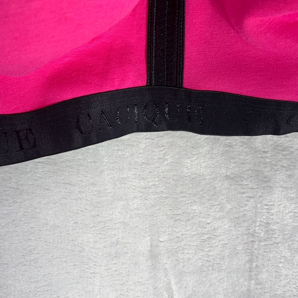 Cacique Unlined No Wire Vibrant Pink and Black Bra 42G - Picture 2 of 7